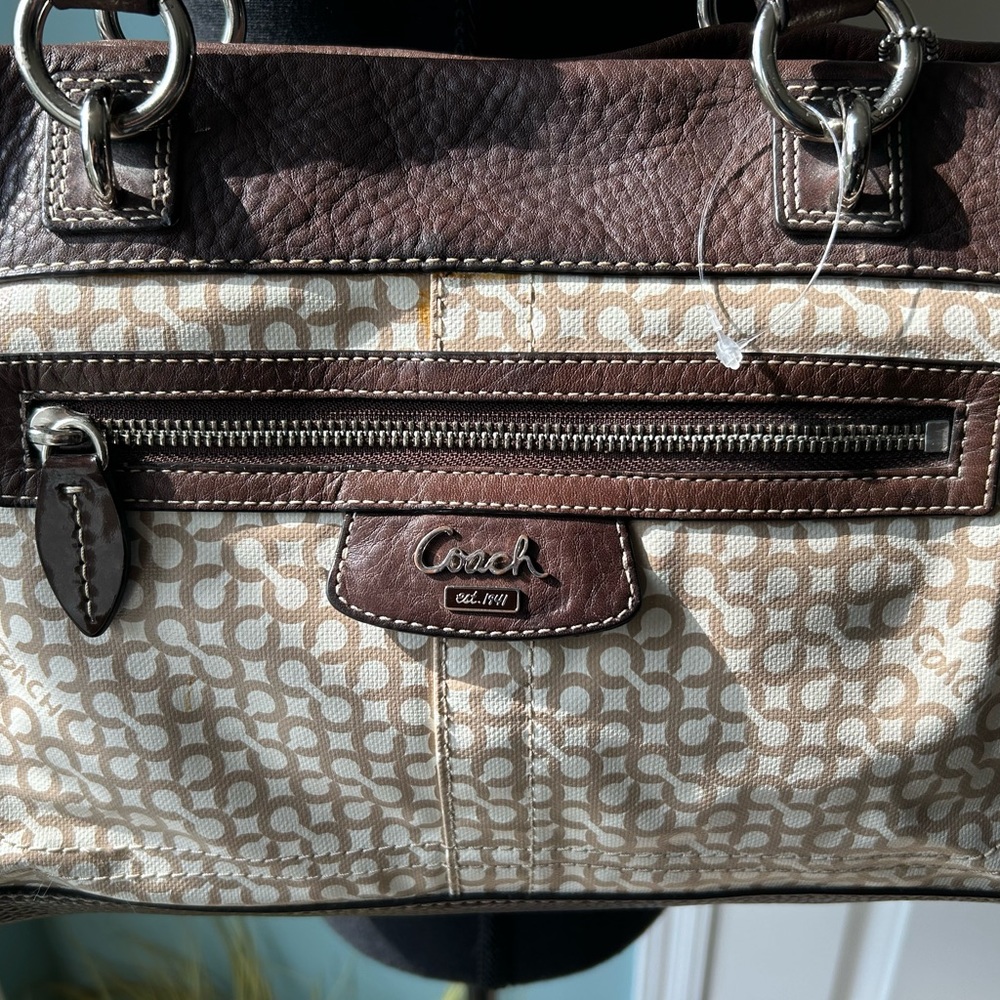 Coach, Coach Penelope Op Art Taupe shoulder bag